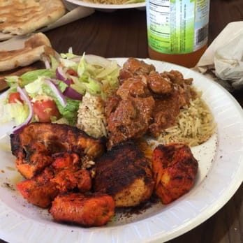 VA Kabob House - Springfield - Combination kabob (salmon and chicken with choice of lamb on top of the rice) - Afghan Near Me - Springfield, Virginia