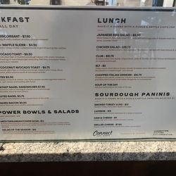 Connect Cafe & Events - Food menu