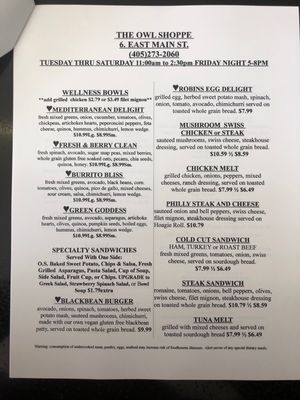 Menu photo 3 The Owl Shoppe Shawnee, OK