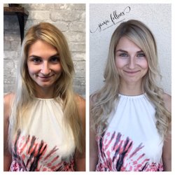 Jamie Grace Hair Studio - Rooted blonde before and after