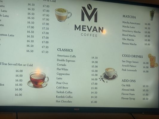 Menu photo 1 Mevan Coffee& Breakfast San Diego, CA Menu photo 1 Mevan Coffee& Breakfast San Diego, CA