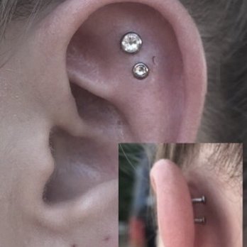 Pierceology - Flat piercings featuring clear c/z - Piercing Near Me - Salt Lake City, Utah