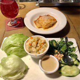 Hard açaí berry kombucha, spuds au gratin, curry chicken lettuce wraps - so delicious!!!! Hard açaí berry kombucha, spuds au gratin, curry chicken lettuce wraps - so delicious!!!!