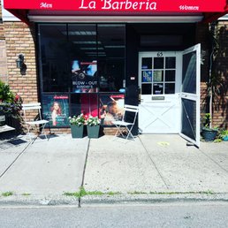 Exterior outside entrance of La Barberia - Pleasantville, New York Exterior outside entrance of La Barberia - Pleasantville, New York
