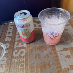 Spindrift and .25 cent cup surcharge Spindrift and .25 cent cup surcharge