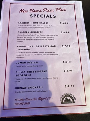 Menu photo 7 New Haven Pizza Place Milford, CT Menu photo 7 New Haven Pizza Place Milford, CT