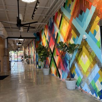 Seasick Records - Indoor continuation of mural leading to community yard - Music & DVDs Near Me - Birmingham, Alabama