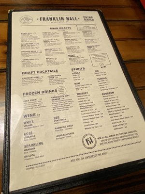 Menu photo 6 Franklin Hall Washington, DC, DC Menu photo 6 Franklin Hall Washington, DC, DC