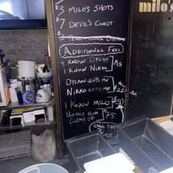Milo's Bar - Kinda menu of specialty dranks