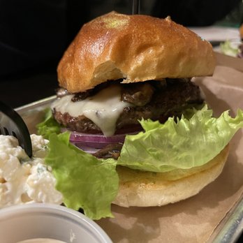 American Grub - Mushroom Swiss Burger $14 - Burgers Near Me - Tustin, California