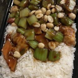 Tan May Chinese Restaurant - Kung po shrimp with white rice