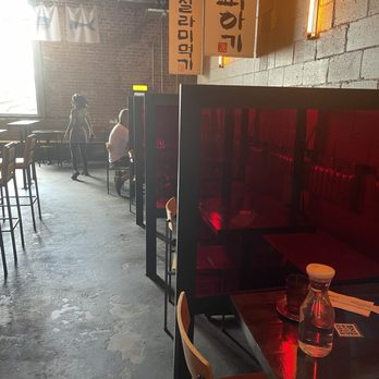 Gaja Korean Bar - Interior seating with dividers - Korean Near Me - Atlanta, Georgia