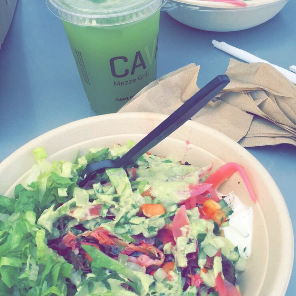 CAVA - Meatball with brown rice, mint cucumber drink - Mediterranean Near Me - Fairfax, Virginia CAVA - Meatball with brown rice, mint cucumber drink - Mediterranean Near Me - Fairfax, Virginia