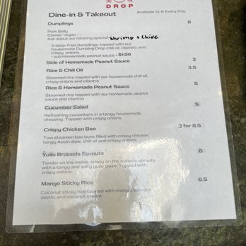 Dumpling Drop - Menu - Dumplings Near Me - Victoria, British Columbia