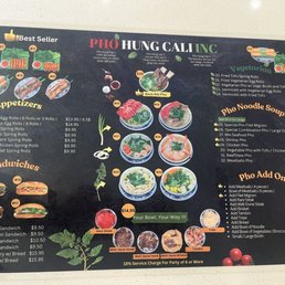 Front of menu Front of menu