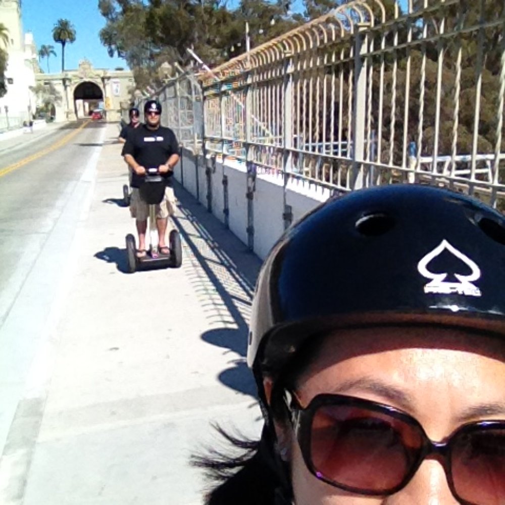 We Love Tourists - Action shot as we were riding over the bridge leaving Balboa Park - Walking Tours Near Me - La Jolla, California We Love Tourists - Action shot as we were riding over the bridge leaving Balboa Park - Walking Tours Near Me - La Jolla, California