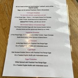 Dorian House - Breakfast menu