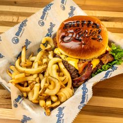 BuffaLouie's - All-American Burger with Curly Fries