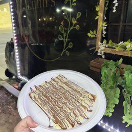 Exterior outside entrance of Lumi’s Crepes - Triple Chocolate Crepe - Austin, Texas Exterior outside entrance of Lumi’s Crepes - Triple Chocolate Crepe - Austin, Texas