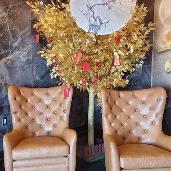 A Sushi and Grill - Cute chairs & gold tree adorned with money envelopes - Sushi Bars Near Me - Tempe, Arizona A Sushi and Grill - Cute chairs & gold tree adorned with money envelopes - Sushi Bars Near Me - Tempe, Arizona