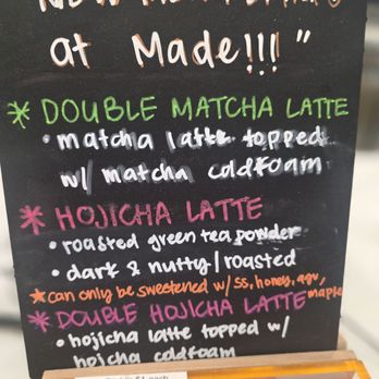 Made Coffee - Menu as of 06/20/2026 - Coffee & Tea Near Me - Costa Mesa, California Made Coffee - Menu as of 06/20/2026 - Coffee & Tea Near Me - Costa Mesa, California