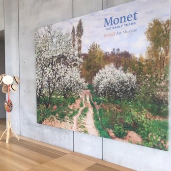 Kimbell Art Museum - Monet ~ 'The early years' exhibit!  Great photo op for folks! Notice the old fashion hats off to the left for great pic! - Art Museums Near Me - Fort Worth, Texas