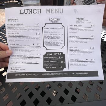 Que Sazon Restaurant and Ceviche Bar - Lunch menu side 1 - Tapas/Small Plates Near Me - Phoenix, Arizona Que Sazon Restaurant and Ceviche Bar - Lunch menu side 1 - Tapas/Small Plates Near Me - Phoenix, Arizona