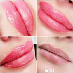 Microblading by Cody - Before and after full lips tattoo!
