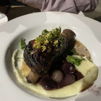 Ellie's - Beef Rib with fennel pollen, castelveterano olives, salsa machan and buttered tagliatelle - Italian Near Me - Long Beach, California Ellie's - Beef Rib with fennel pollen, castelveterano olives, salsa machan and buttered tagliatelle - Italian Near Me - Long Beach, California