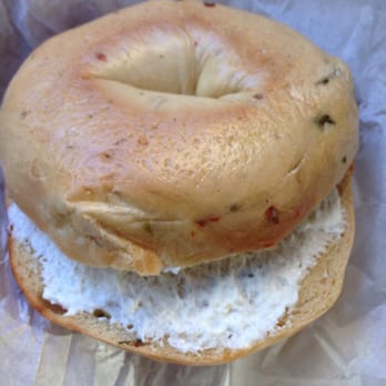 House of Bagels - Jalepeno bagel with cream cheese - Bagels Near Me - Concord, California House of Bagels - Jalepeno bagel with cream cheese - Bagels Near Me - Concord, California