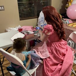 Face painting the birthday girl Face painting the birthday girl