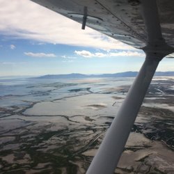 Cornerstone Aviation - Looking west toward Promontory Point, near the Great Salt Lake.