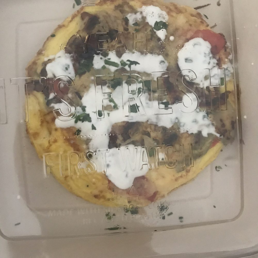First Watch - Smoked Salmon & Roasted Vegetable Frittata in Take out Packaging - Breakfast & Brunch Near Me - Sarasota, Florida First Watch - Smoked Salmon & Roasted Vegetable Frittata in Take out Packaging - Breakfast & Brunch Near Me - Sarasota, Florida