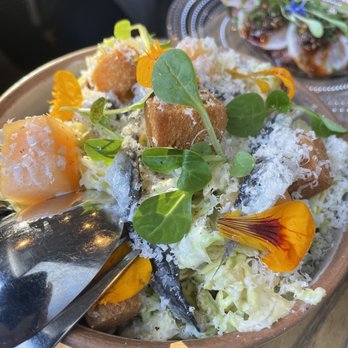 Ernest - caesar salad with anchovies and melon - New American Near Me - San Francisco, California