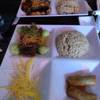 Amber - Veggie Mini Rolls, Salmon Teriyaki Lunch Platter, Sangria Crispy Duck Lunch Platter - Japanese Near Me - New York, New York Amber - Veggie Mini Rolls, Salmon Teriyaki Lunch Platter, Sangria Crispy Duck Lunch Platter - Japanese Near Me - New York, New York