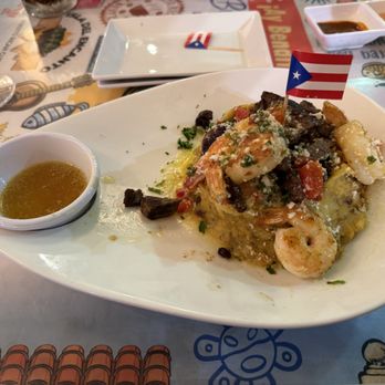 Isla Del Encanto - Mofongo steak and shrimp - Puerto Rican Near Me - Miami, Florida