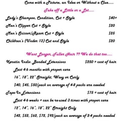 Frenchie's Hair Salon - List of Services and prices ...