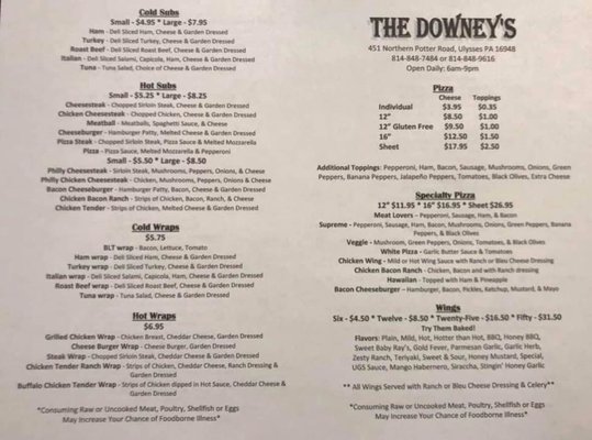Menu photo 1 The Downey's Ulysses, PA