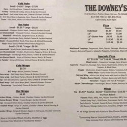 The Downey's - Menu pg. 1/2