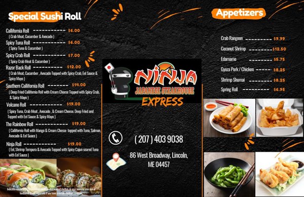 Menu photo 6 Ninja Japanese Steakhouse Express Lincoln, ME