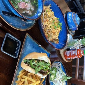 V Lotus - V Lotus Pho:so good, combination fried rice:so so, Lemongrass beef sandwiches:flavorful - Vietnamese Near Me - Sugar Land, Texas