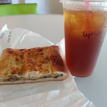 Island Brew's The Hub - Spinach and mushroom pastry thing and a Lychee iced tea - Coffee & Tea Near Me - Kaneohe, Hawaii Island Brew's The Hub - Spinach and mushroom pastry thing and a Lychee iced tea - Coffee & Tea Near Me - Kaneohe, Hawaii