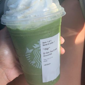 Starbucks - Matcha Green Tea Crme Frappuccino Blended Crme with Almond Milk ! - Coffee & Tea Near Me - Tucker, Georgia