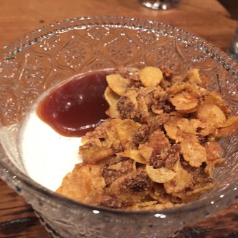 Felina Ridgewood - Buttermilk Panna cotta with salted caramel and corn flake crunch - Bars Near Me - Ridgewood, New Jersey Felina Ridgewood - Buttermilk Panna cotta with salted caramel and corn flake crunch - Bars Near Me - Ridgewood, New Jersey