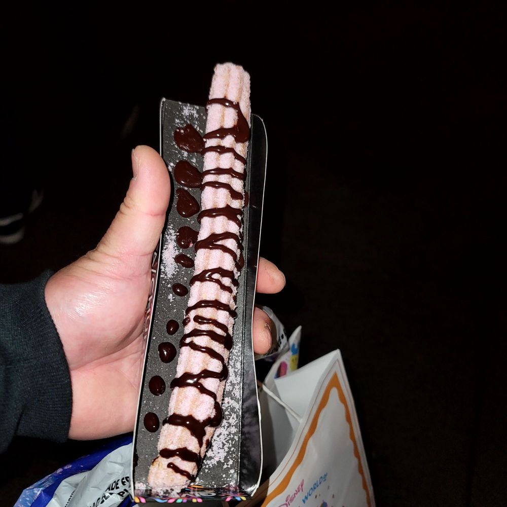 Chocolate strawberry churro with chocolate filling..delicious