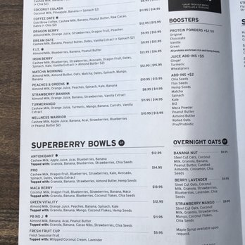 Fruitive - Healthy Food & Smoothies - Menu - Juice Bars & Smoothies Near Me - Washington, DC, District of Columbia