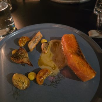 Jeune Et Jolie - Truite - trout, artichoke, mussel, tangerine - French Near Me - Carlsbad, California Jeune Et Jolie - Truite - trout, artichoke, mussel, tangerine - French Near Me - Carlsbad, California