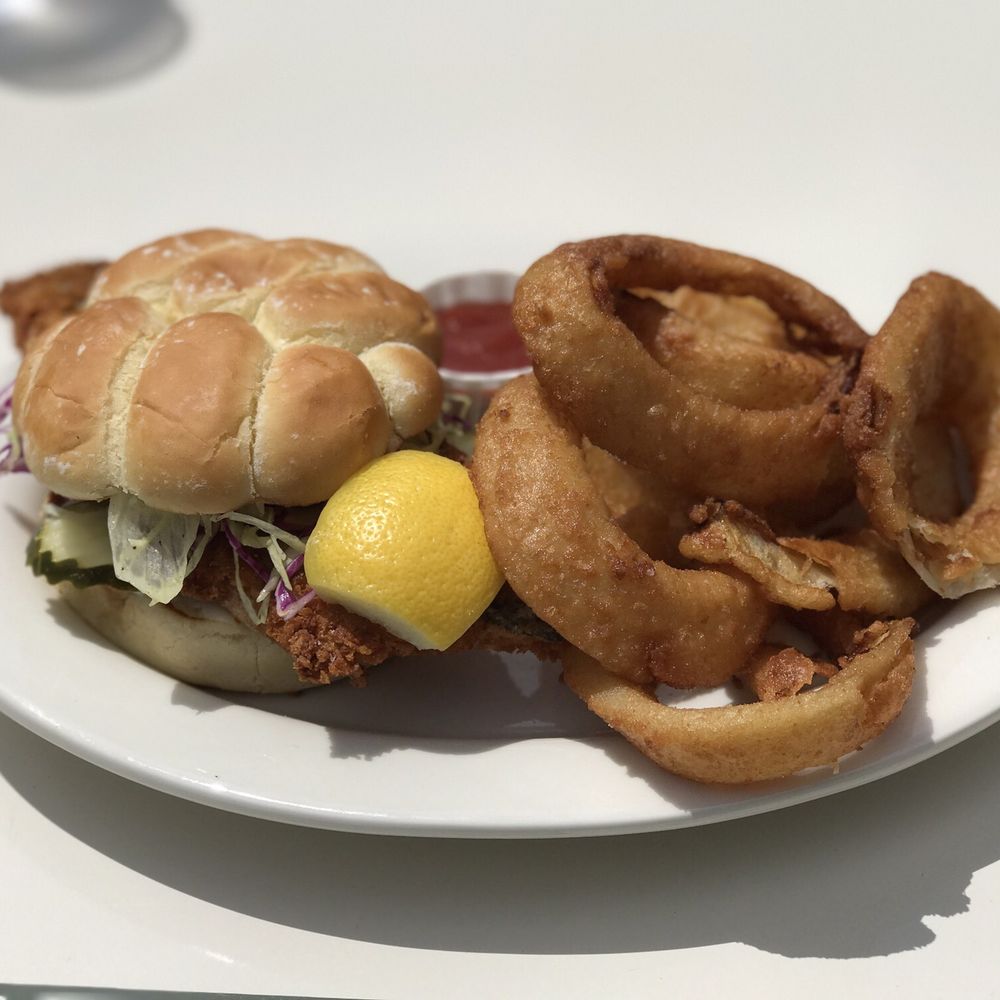 Suttle Lodge & Boathouse - Fish sandwich with onion rings. Sandwich was meh, onion rings, great! - Hotels Near Me - Sisters, Oregon Suttle Lodge & Boathouse - Fish sandwich with onion rings. Sandwich was meh, onion rings, great! - Hotels Near Me - Sisters, Oregon
