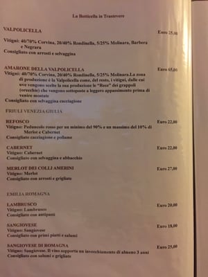 Menu photo 7 Hostaria La Botticella Rome, RM