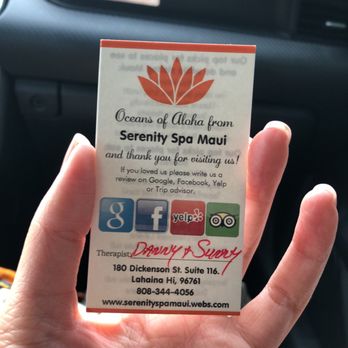 Serenity Spa Maui - Danny and Sunny - two thumbs way up for you! - Massage Near Me - Lahaina, Hawaii Serenity Spa Maui - Danny and Sunny - two thumbs way up for you! - Massage Near Me - Lahaina, Hawaii